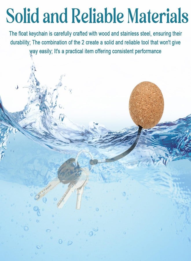 Ecation 2 Pieces 2 Inches/ 50 mm Floating Cork Keyring Buoyant Wooden Ball Float Keychain Floating Key Chain for Boating Fishing Kayaking Surfing Sailing Canoe Water Sport Accessories - Image 5